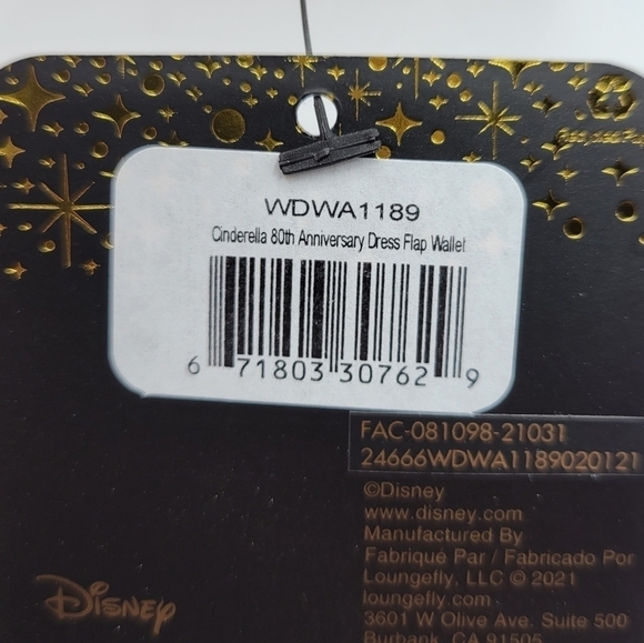 Loungefly Cinderella 70th Anniversary Dress Flap Wallet Disney - Picture 8 of 9